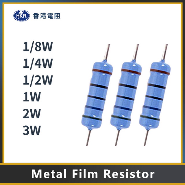 Resistor fixo de filme de metal à prova de chamas de 1/8 W soldado